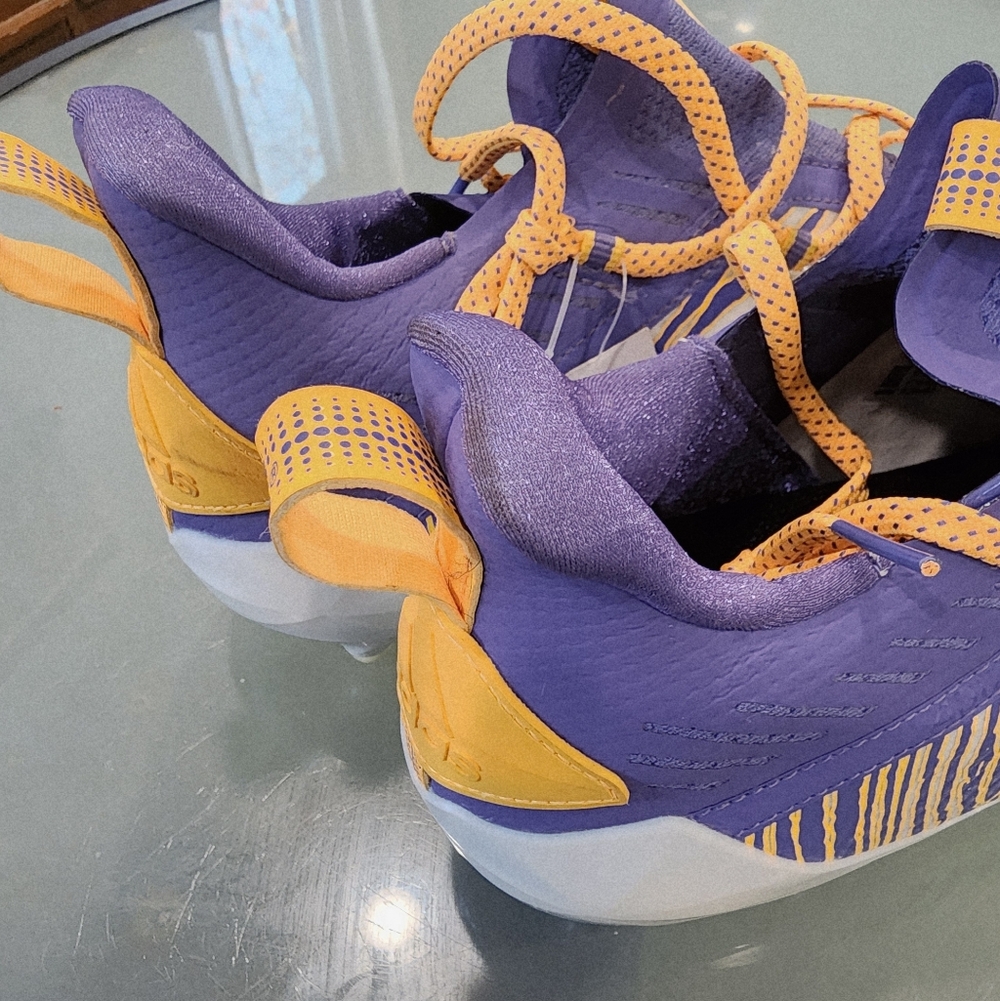 NEW Adidas Adizero Football Cleats Men’s Size 14 Purple Yellow NWT - Picture 6 of 9